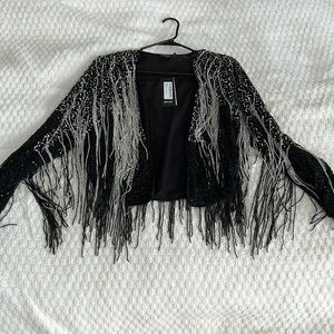 Sequin fringe jacket